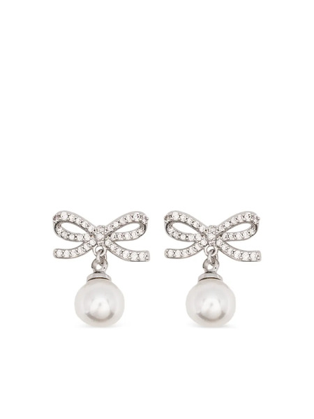  Self-portrait Bow Drop Earrings - Silver 