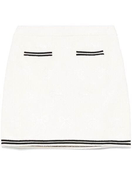  Self-portrait Bow-jacquard Mini Skirt - White 