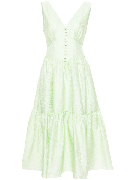  Self-portrait Brocade-effect Tiered Dress - Green 