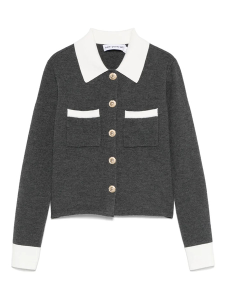  Self-portrait Cashmere-blend Cardigan - Grey 