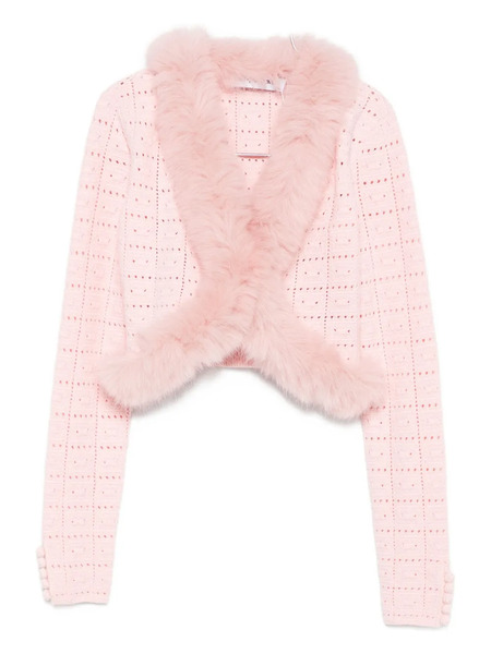  Self-portrait Cotton Blend Cardigan - Pink 