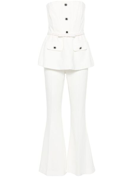  Self-portrait Crepe Jumpsuit - White 
