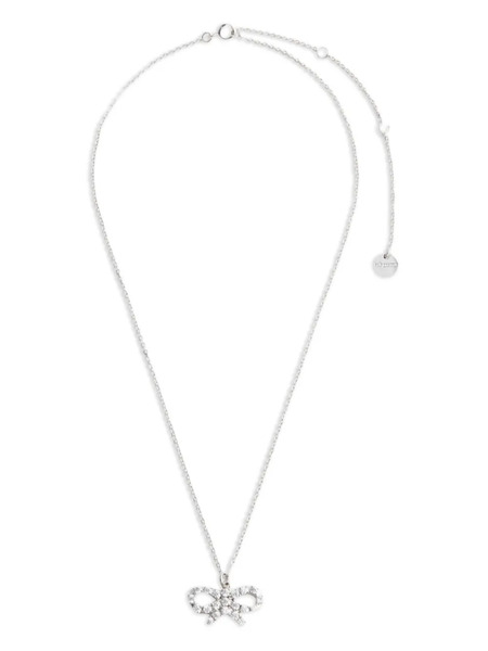  Self-portrait Crystal-bow Necklace - Silver 