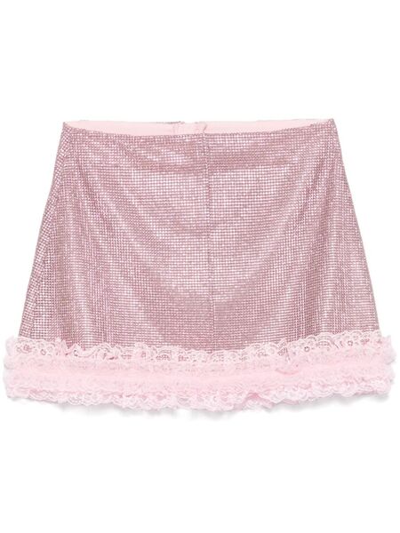  Self-portrait Crystal-embellished Mini Skirt - Pink 