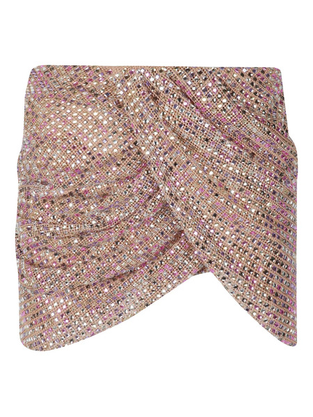  Self-portrait Crystal-embellished Mini Skirt - Pink 