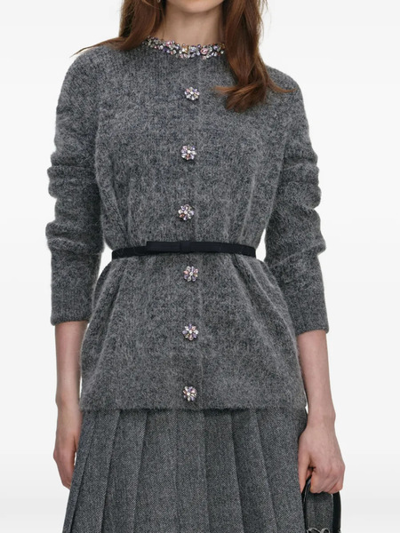  Self-portrait Crystal-embellishment Cardigan - Grey 