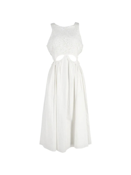  Self-portrait Cut-out Lace Dress - White 