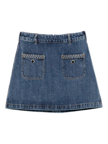  Self-portrait Denim Mini Skirt - Blue 
