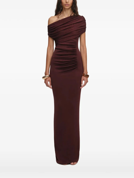  Self-portrait Draped Maxi Dress - Brown 