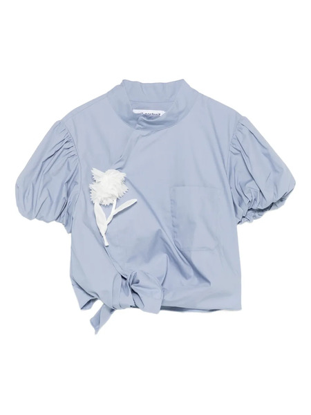  Self-portrait Floral-appliqué Blouse - Blue 