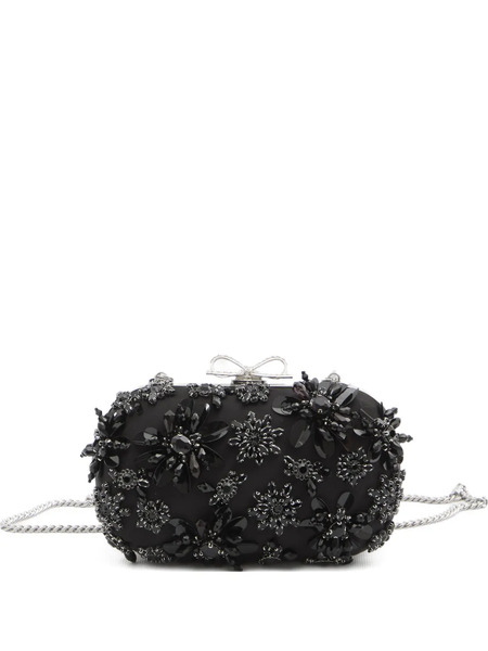  Self-portrait Floral Crystal Clutch Bag - Black 