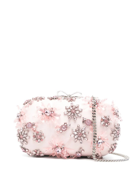  Self-portrait Floral-embellished Clutch Bag - Pink 