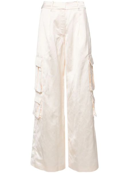  Self-portrait High-waisted Straight-leg Cargo Trousers - Neutrals 