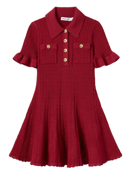  Self-portrait Kids Button-down Polo Dress - Red 
