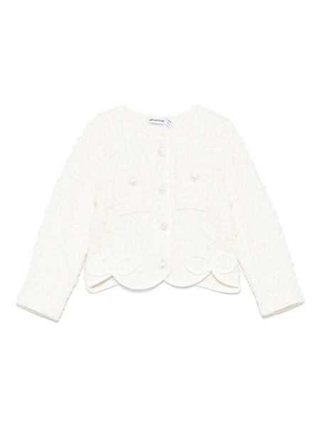  Self-portrait Kids Button-up Cardigan - White 