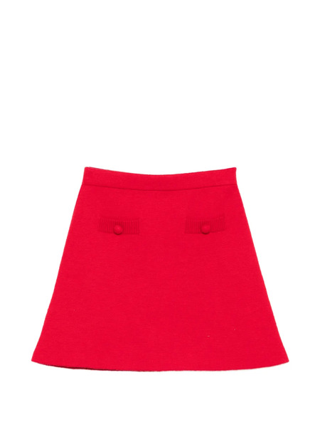  Self-portrait Kids Knitted Mini Skirt - Red 