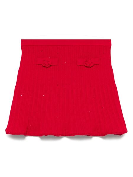  Self-portrait Kids Ribbed-knit Skirt - Red 