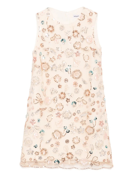  Self-portrait Kids Sequin-embroidered Dress - Neutrals 