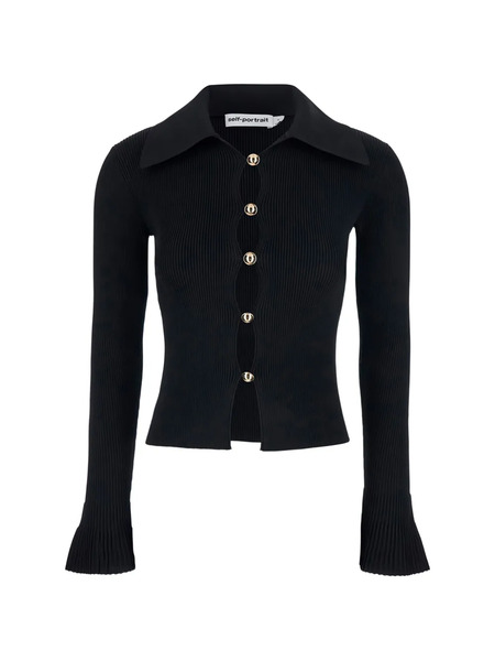  Self-portrait Knitted Cardigan - Black 