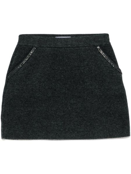  Self-portrait Knitted Mini Skirt - Grey 