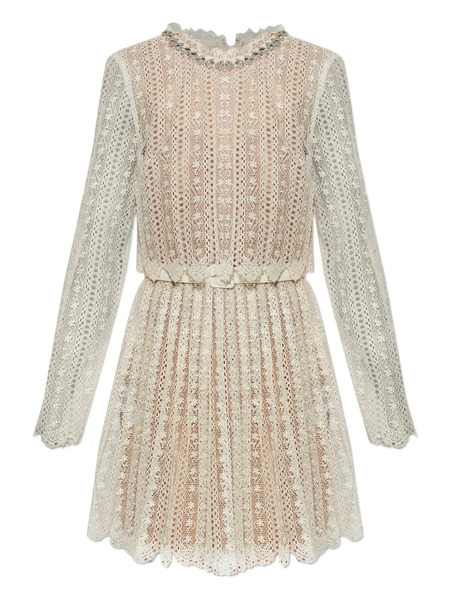  Self-portrait Lace Embellished Maxi Dress - Neutrals 