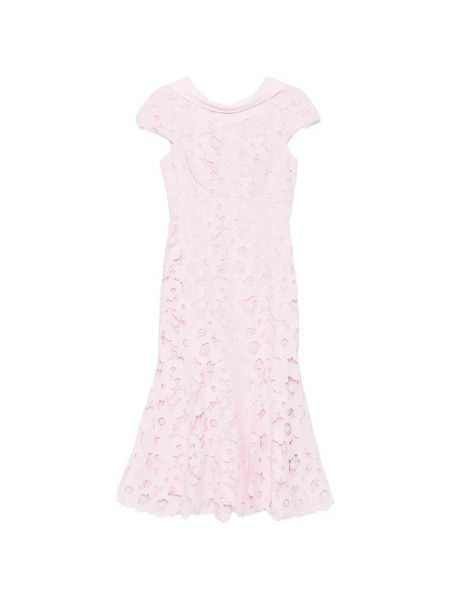  Self-portrait Lace Scoop-back Midi Dress - Pink 