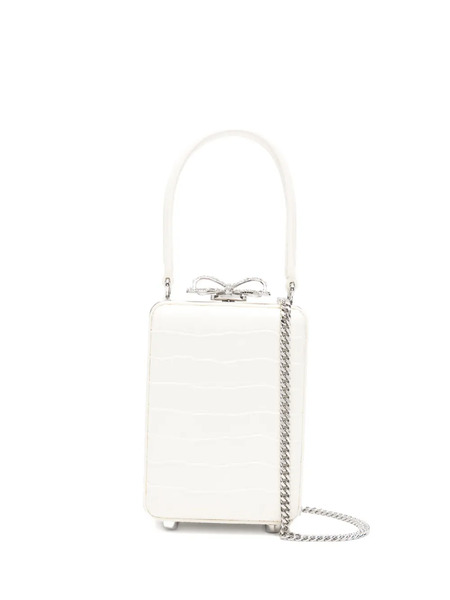  Self-portrait Micro Crocodille-effect Leather Tote Bag - Neutrals 