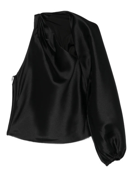  Self-portrait One-shoulder Top - Black 