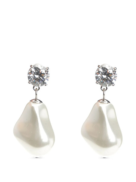 Self-portrait Pearl Drop Earrings - Silver 