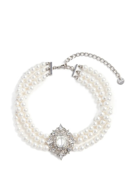  Self-portrait Pearl-embellished Necklace - Silver 