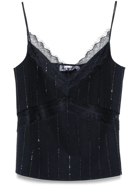 Self-portrait Rhinestone-embellished Top - Blue 