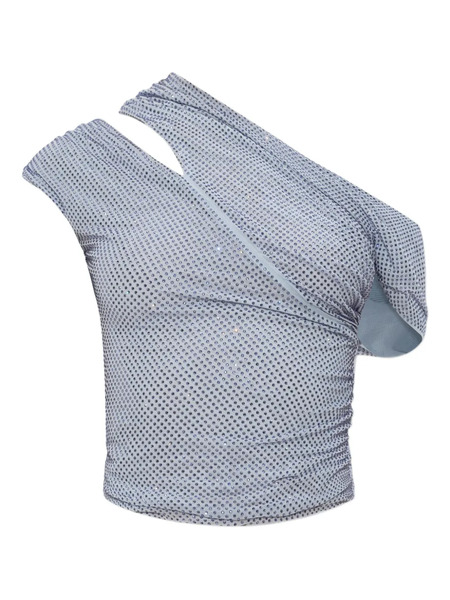  Self-portrait Rhinestone-embellished Top - Blue 
