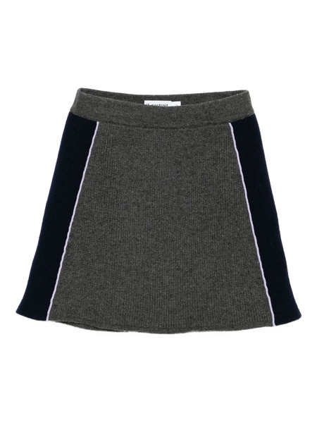  Self-portrait Ribbed Knit Mini Skirt - Grey 
