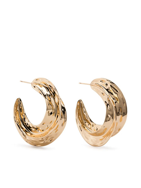  Self-portrait Sculpted Hoop Earrings - Gold 
