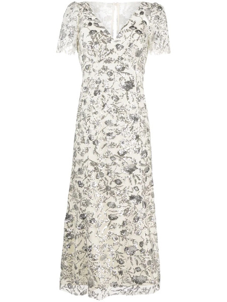  Self-portrait Sequin-embellished Tulle Midi Dress - Neutrals 