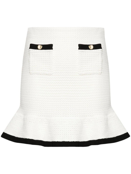  Self-portrait Sequinned Crochet Miniskirt - White 
