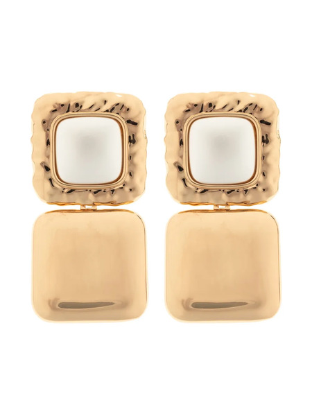  Self-portrait Square Drop Earrings - Gold 