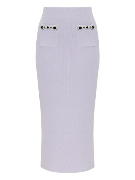  Self-portrait Stretch-cotton Skirt - Purple 
