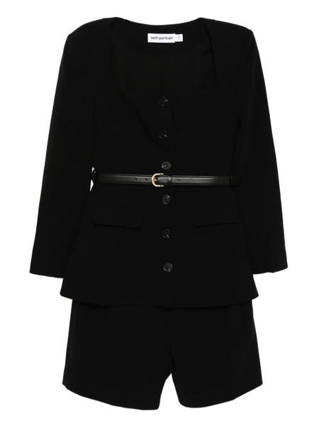  Self-portrait Tailored Crepe Playsuit - Black 