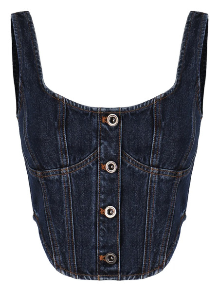  Self-portrait Wide Strap Corset Top - Blue 