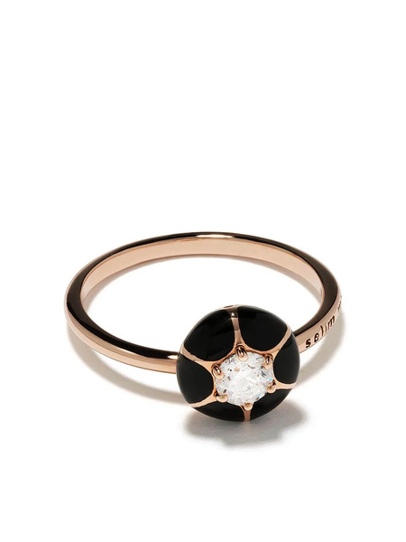  Selim Mouzannar 18kt Rose Gold Diamond Petal Ring - Pink 