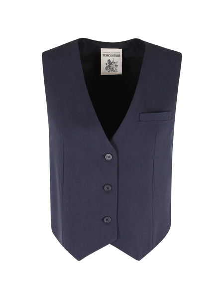  Semicouture Button Waistcoat - Blue 