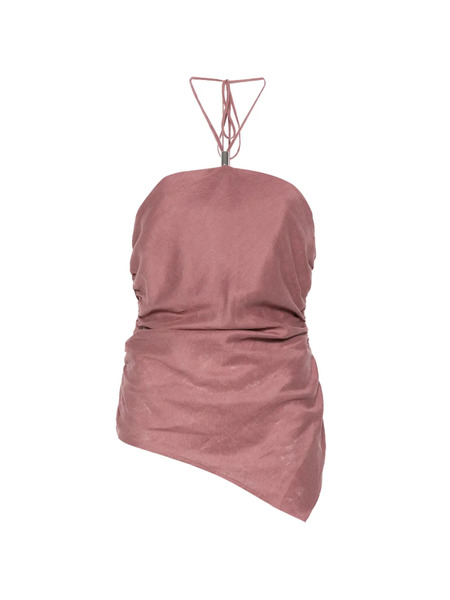  Semicouture Draped Halterneck Top - Pink 