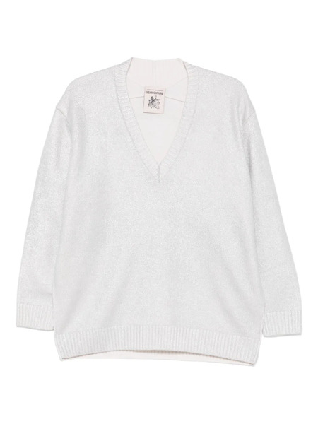  Semicouture Faustina V-neck Sweater - Grey 