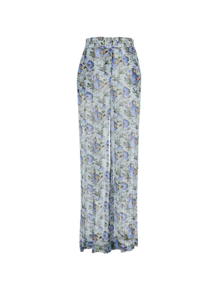  Semicouture Floral-print Palazzo Pants - Blue 