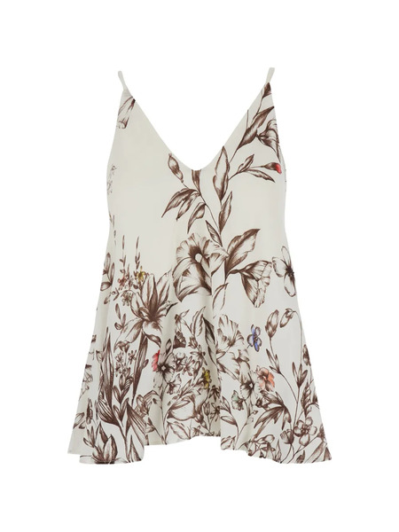  Semicouture Floral-print Sleeveless Top - White 
