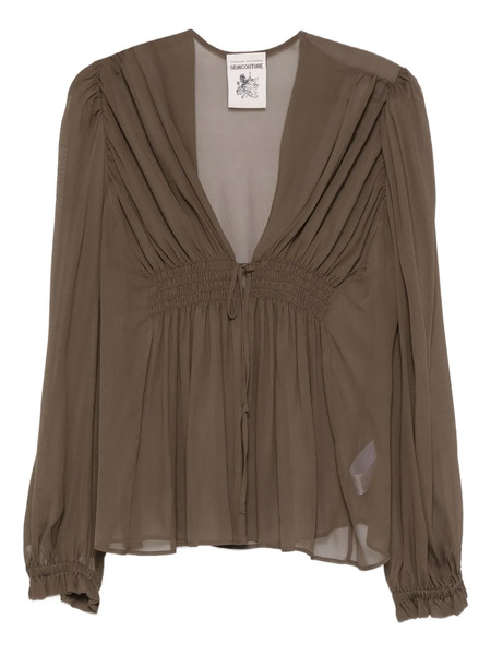  Semicouture Gathered Blouse - Grey 