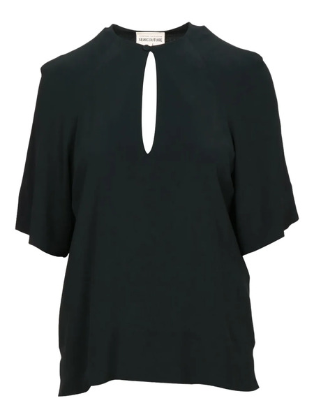  Semicouture Keyhole-neckline Top - Black 