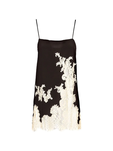  Semicouture Lace-appliqué Square-neck Top - Brown 