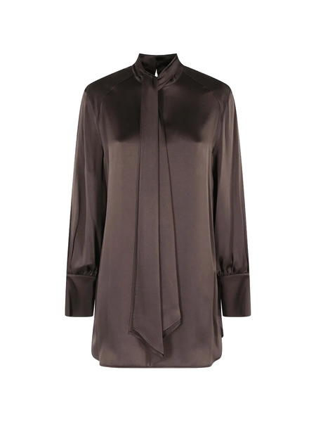  Semicouture Manuela Tie-neck Mini Dress - Brown 